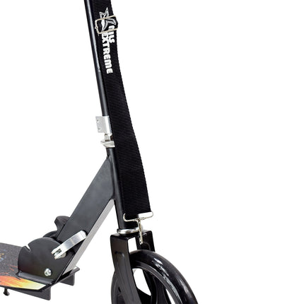 Black PU Scooter, 205mm Wheels, Foldable Design