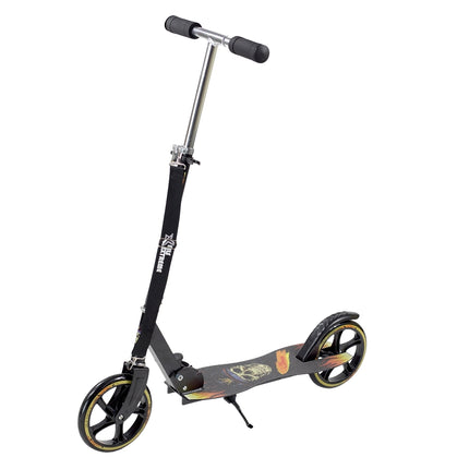Black PU Scooter, 205mm Wheels, Foldable Design