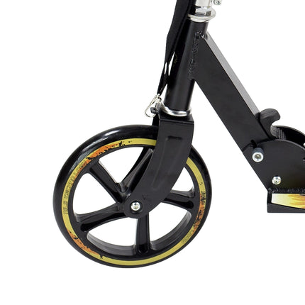 Black PU Scooter, 205mm Wheels, Foldable Design
