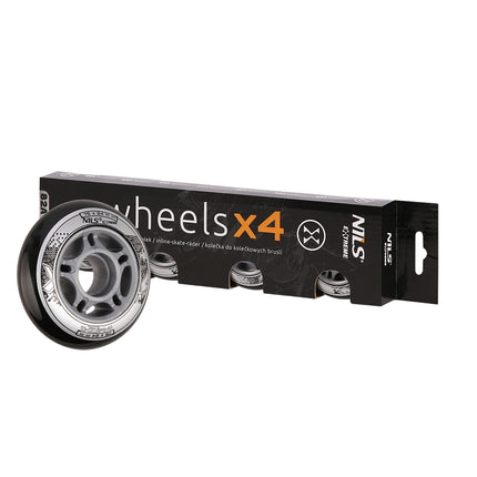 Schwarze PU Skateboard Rollen, 76x24mm, 82A, 4er Set