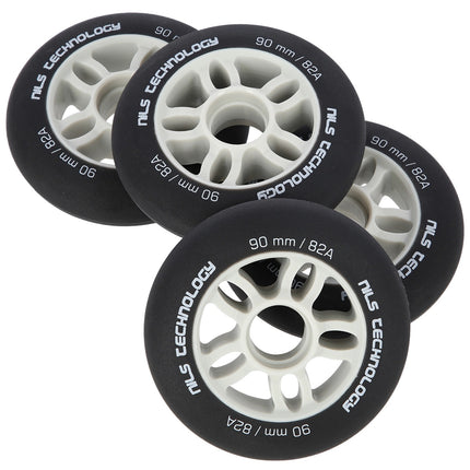 Schwarze PU-Rollen 90x24mm 82A, 4er-Set
