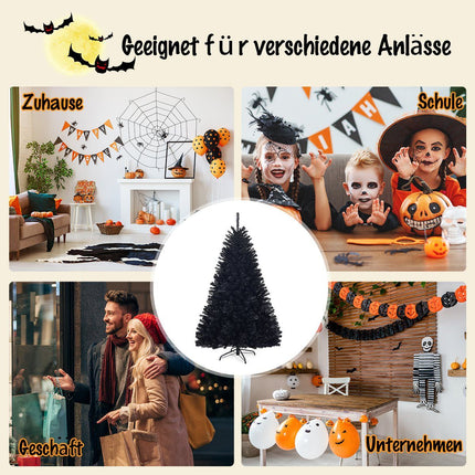 Black PVC Halloween Christmas Tree, 180 cm, Foldable