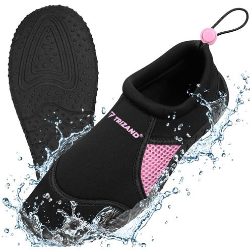Schwarz-rosa Wasserschuhe, Größe 39, rutschfest, 5 mm Sohle