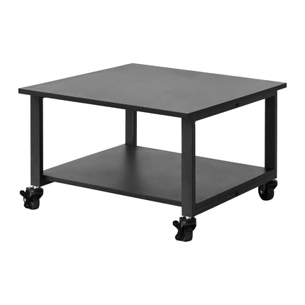 Black Printer Stand on Castors – Two-Tier, 50x50 cm