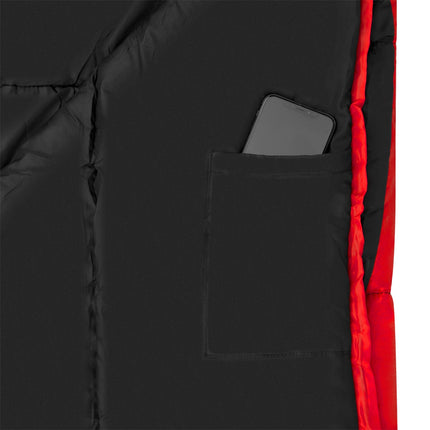 Schwarz-roter Schlafsack, leicht, kompakt