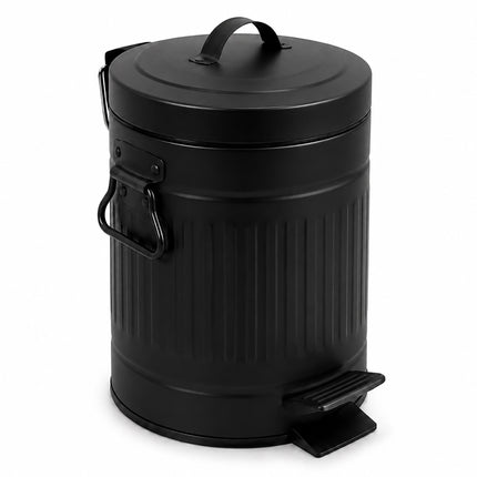 Black Retro 3L Bathroom Pedal Bin with Soft-Close Lid