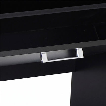 Black Shoe Cabinet with 2 Flaps – Compact Hallway Storage