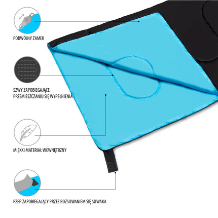 Schwarzer Schlafsack, kompakt, leicht, Outdoor-Camping