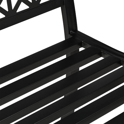 Black Steel Garden Bench – Geometric Design