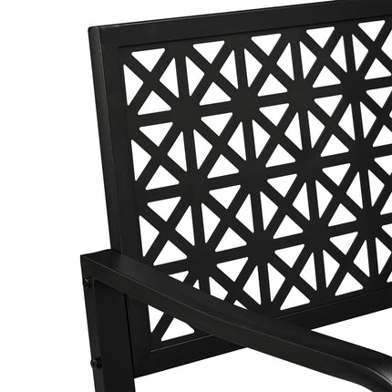 Black Steel Garden Bench – Geometric Design