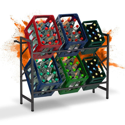 Black Steel Rack for 6 Beverage Crates