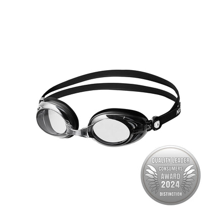 Schwarze Schwimmbrille, Antibeschlag, UV-Schutz