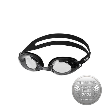 Schwarze Schwimmbrille, Antibeschlag, UV-Schutz