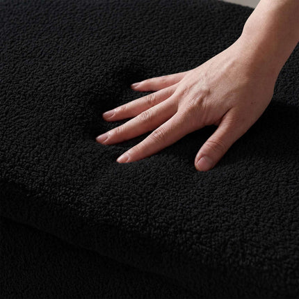 Black Teddy Fabric Storage Bench – 38 x 76 x 38 cm