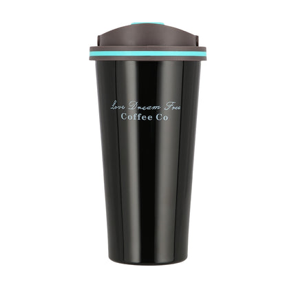Schwarzer Thermobecher, 530 ml, isolierter Edelstahl