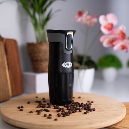 Black Thermal Cup, 500ml, Insulated Stainless Steel