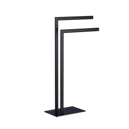 Black Towel Rack with 2 Bars