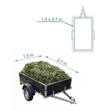 Black Trailer Net, 1.5 x 2.7 m, Durable PP Plastic