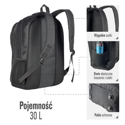 Black Urban Backpack, Durable, Spacious, Unisex