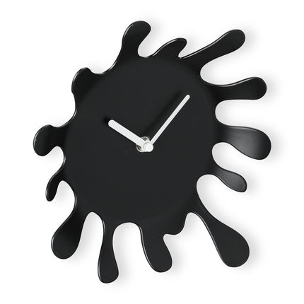 Black Wall Clock, Unique Splash Shape Design