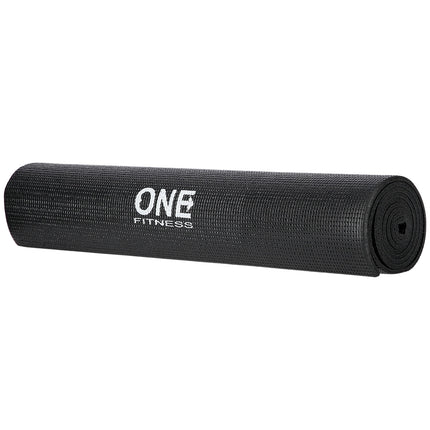 Schwarze Yogamatte, rutschfest, 6mm dick