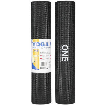 Schwarze Yogamatte, rutschfest, 6mm dick