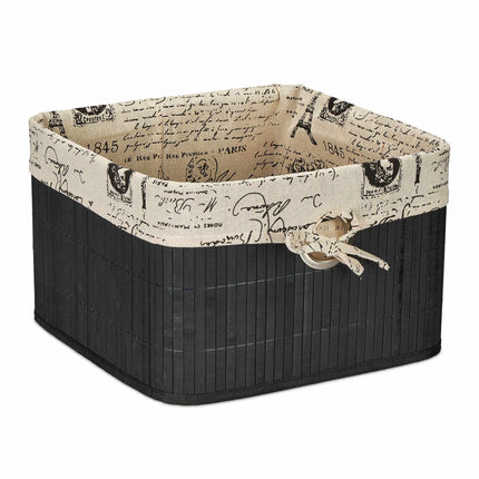 Black bamboo storage basket