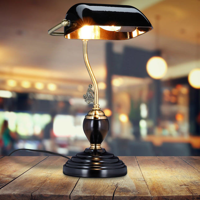 Schwarze Bankerlampe