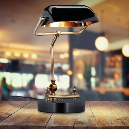 Schwarze Bankerlampe