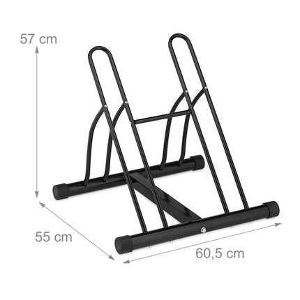 Black bike rack for 2 bikes