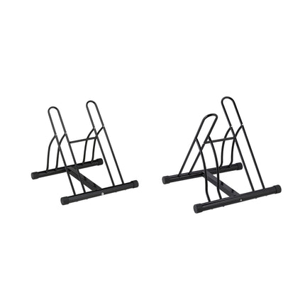 Black bike rack for 2 bikes
