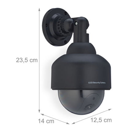 Schwarze Kamera-Attrappe, gewölbte Form, 2er-Set