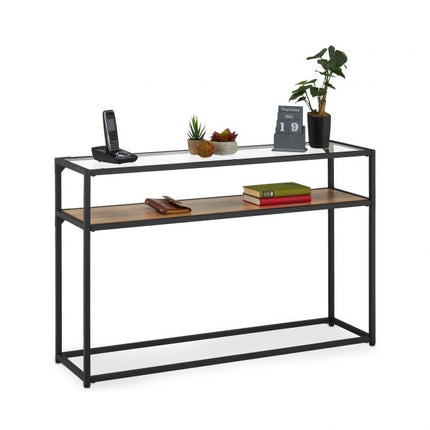 Table console noire avec 2 étagères