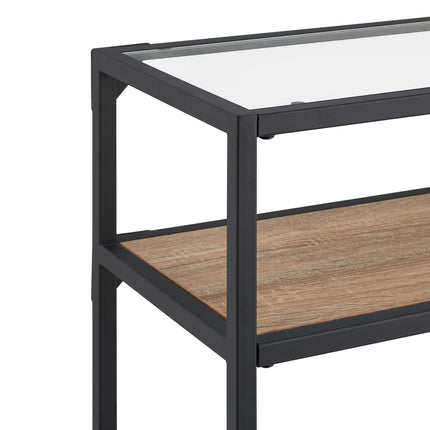Table console noire avec 2 étagères
