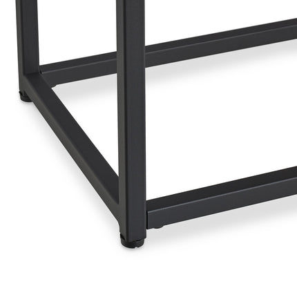 Table console noire avec 2 étagères