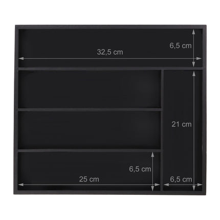 Black cutlery tray 5 compartments