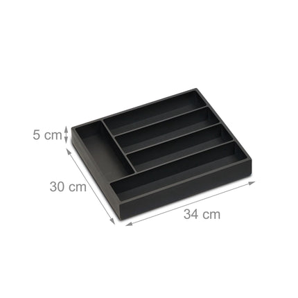 Black cutlery tray 5 compartments