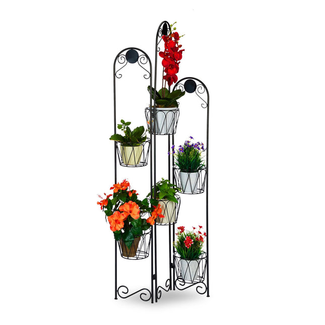 Schwarzer Blumenständer aus Metall