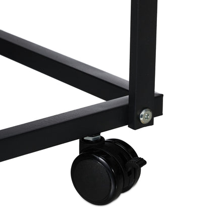 Black flower stand with wheels