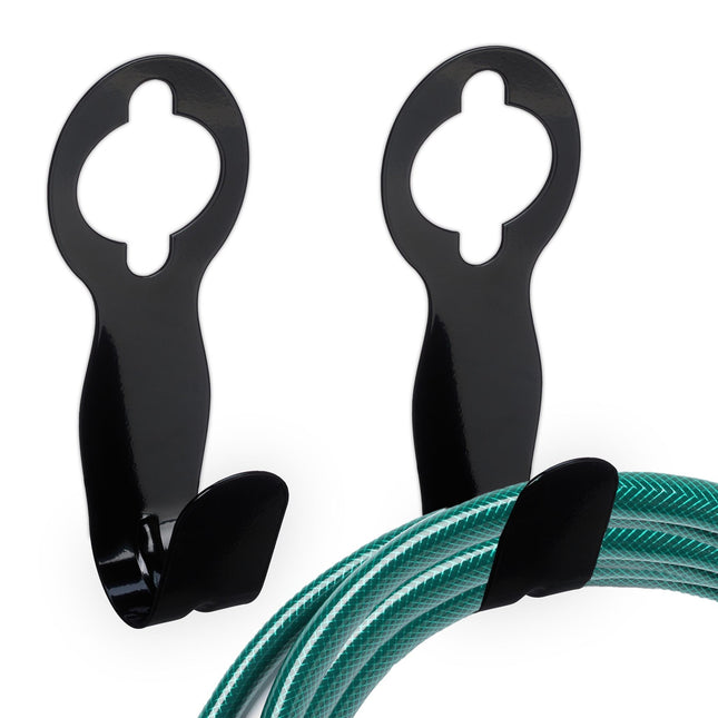 Schwarzer Schlauchhalter 2er Set