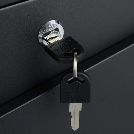 Boîte aux lettres noire avec porte-journaux