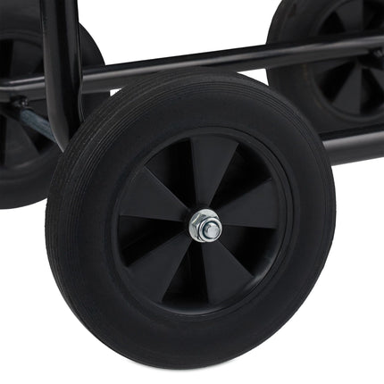Black metal hose reel