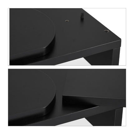 Schwarzer Monitorständer für 2 Monitore