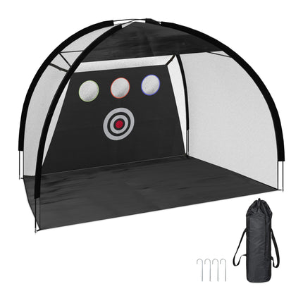 Black practice net for golf
