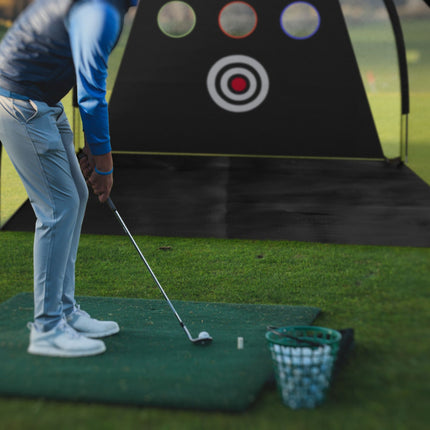 Black practice net for golf