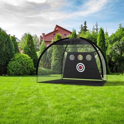 Black practice net for golf