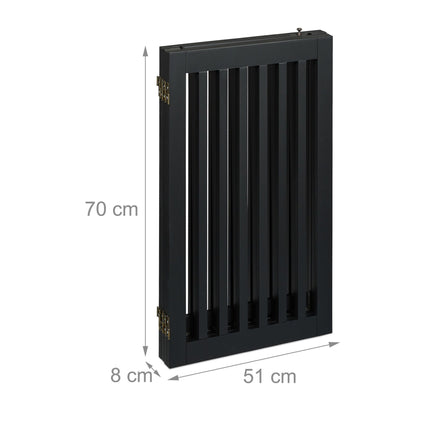 Černá bezpečnostní zábrana s dvířky 70 cm