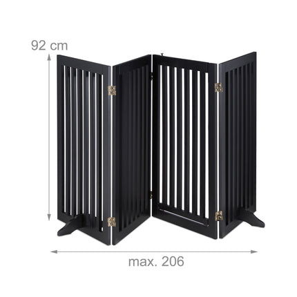 Portail de sécurité noir avec porte 92 cm