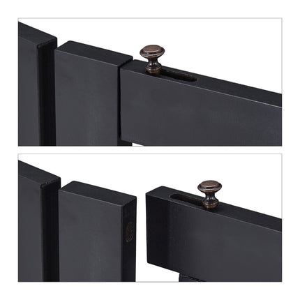 Portail de sécurité noir avec porte 92 cm