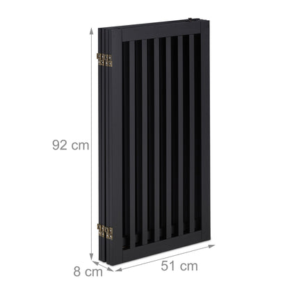 Portail de sécurité noir avec porte 92 cm